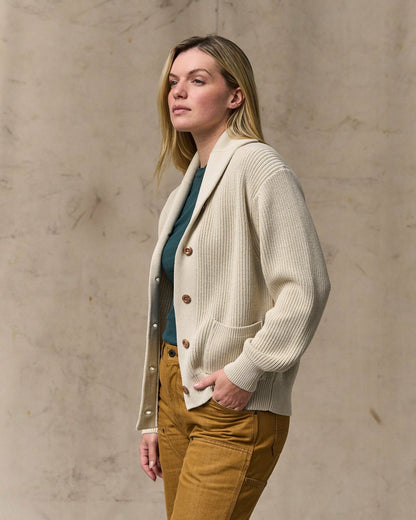 Filson Women Women's Cotton Shawl Neck Cardigan - Natural