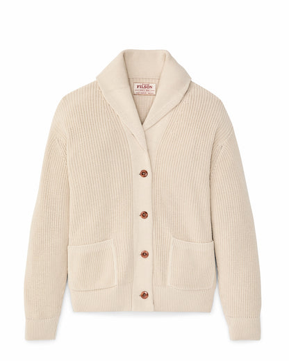 Filson Women Women's Cotton Shawl Neck Cardigan - Natural