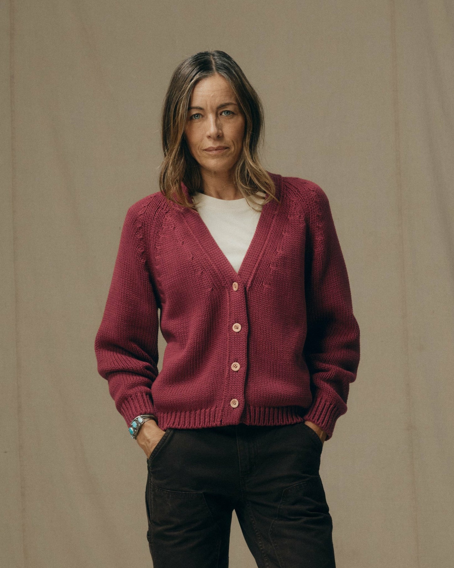 Filson Women Women's Rustic Cotton Cardigan - Burgundy
