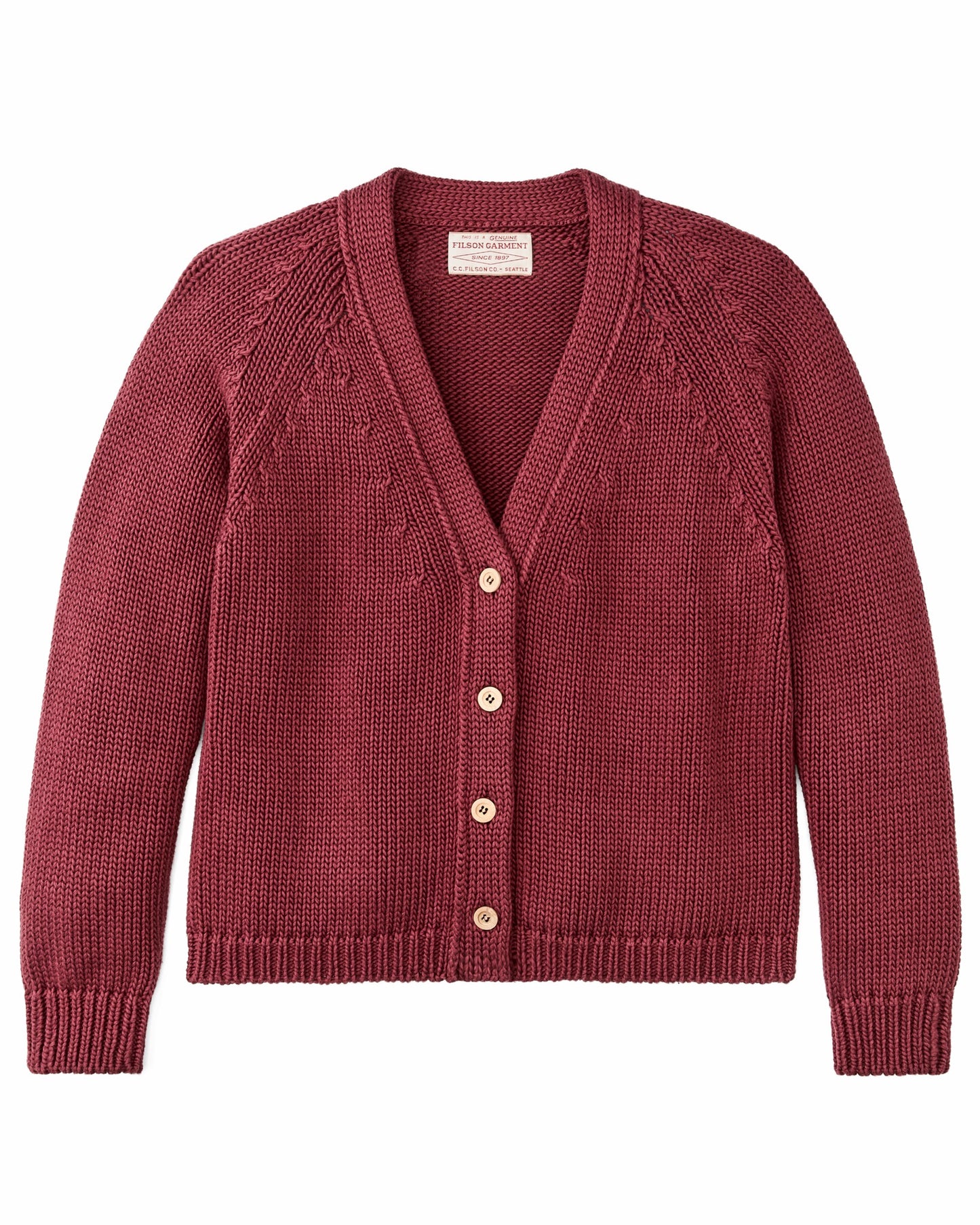 Filson Women Women's Rustic Cotton Cardigan - Burgundy