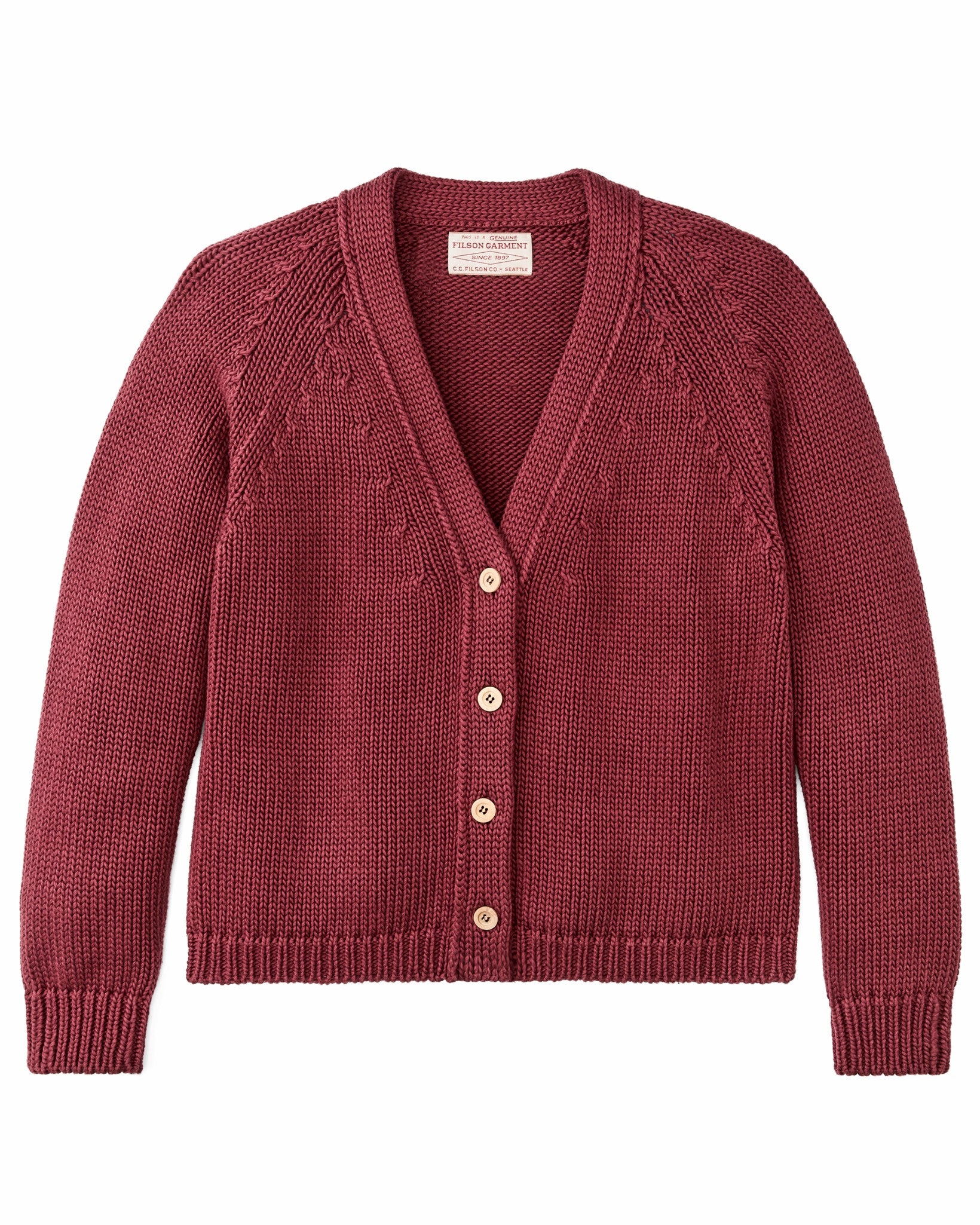 Filson Women Women's Rustic Cotton Cardigan - Burgundy