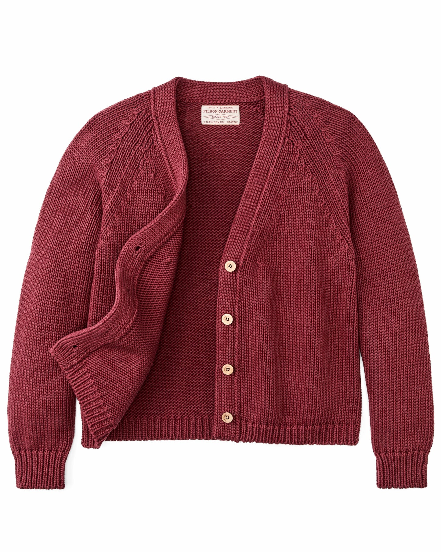 Filson Women Women's Rustic Cotton Cardigan - Burgundy