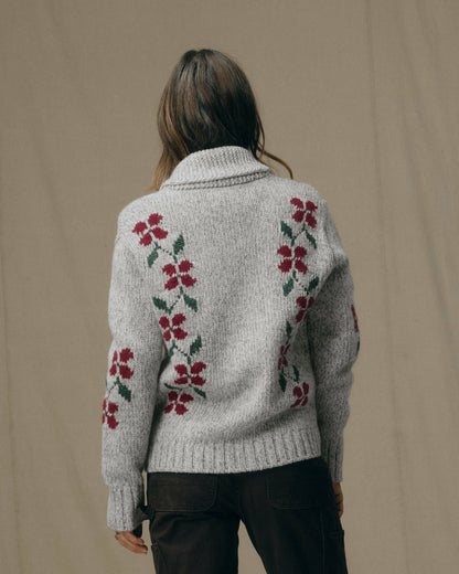 Filson Women Women's Zippered Wool Sweater - Gray / Flower