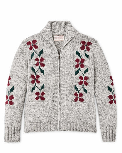 Filson Women Women's Zippered Wool Sweater - Gray / Flower