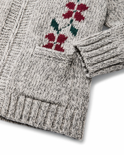 Filson Women Women's Zippered Wool Sweater - Gray / Flower