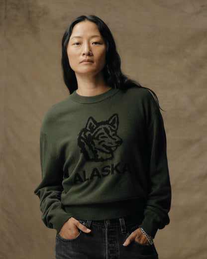 Filson Women Women's Graphic Wool Sweater - Olive