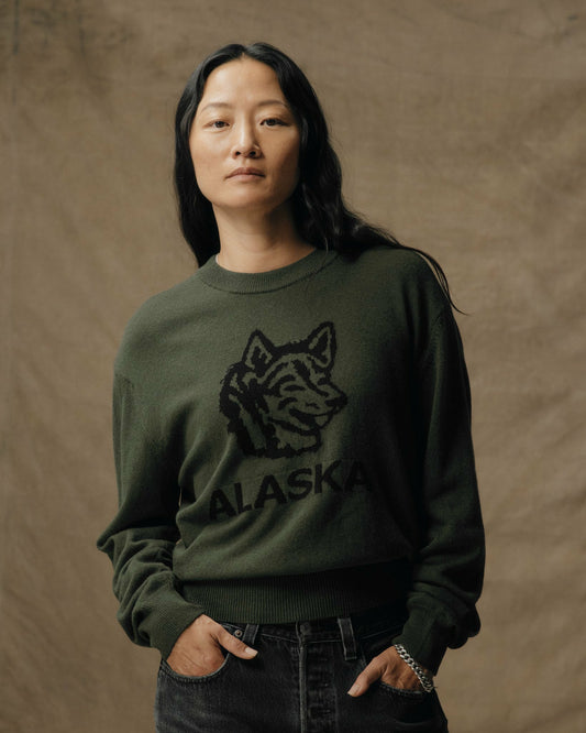 Filson Women Women's Graphic Wool Sweater - Olive