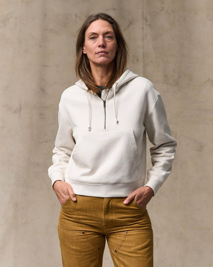 Filson Women Women's French Terry Half-zip Hoodie - Ivory