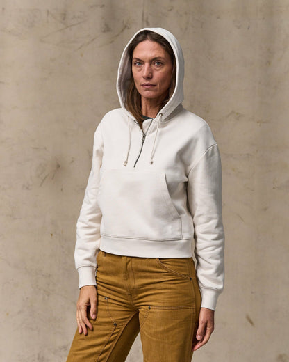 Filson Women Women's French Terry Half-zip Hoodie - Ivory