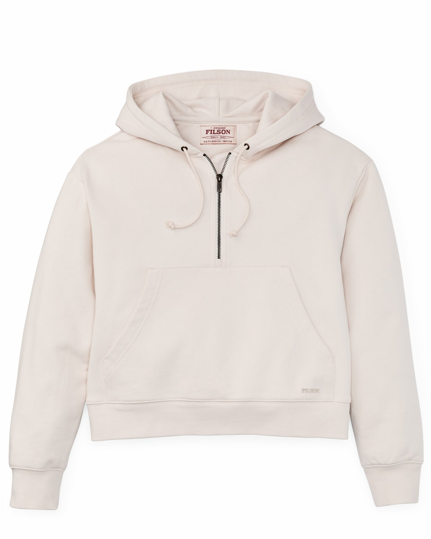 Filson Women Women's French Terry Half-zip Hoodie - Ivory
