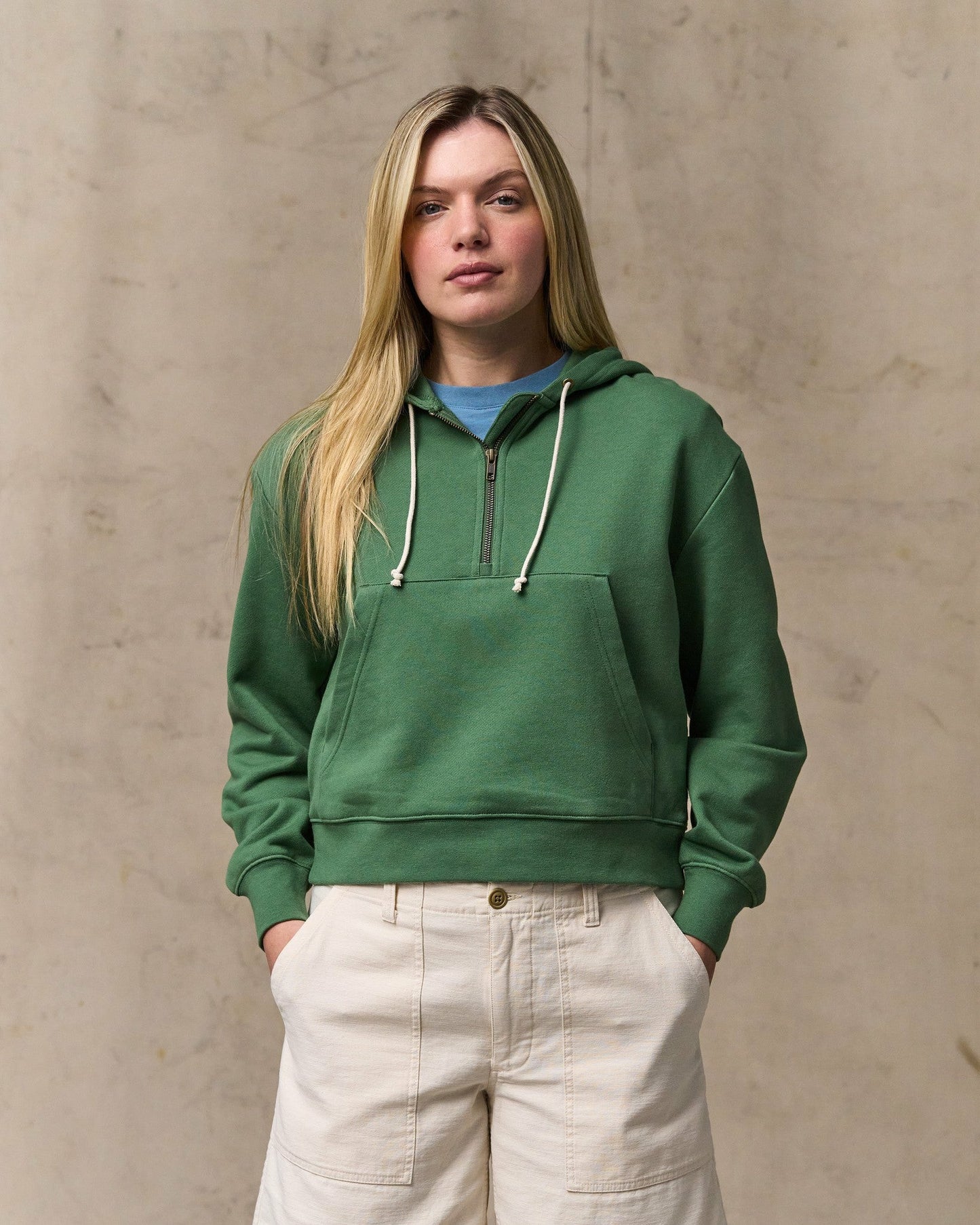 Filson Women Women's French Terry Half-zip Hoodie - Light Forest