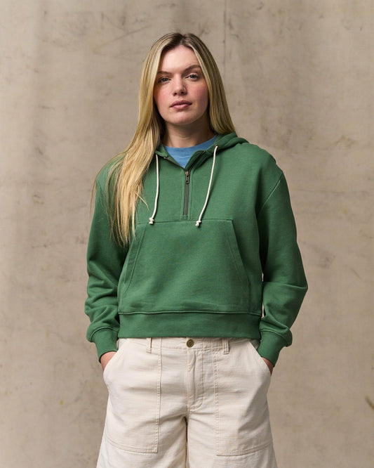 Filson Women Women's French Terry Half-zip Hoodie - Light Forest
