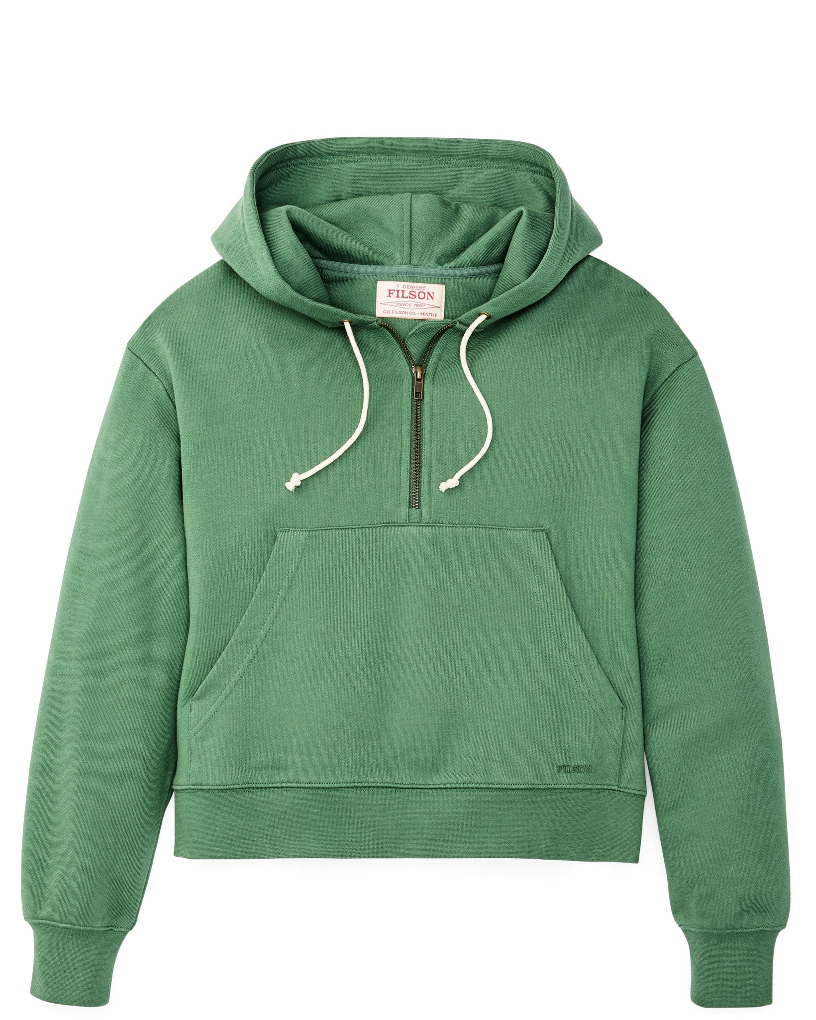 Filson Women Women's French Terry Half-zip Hoodie - Light Forest