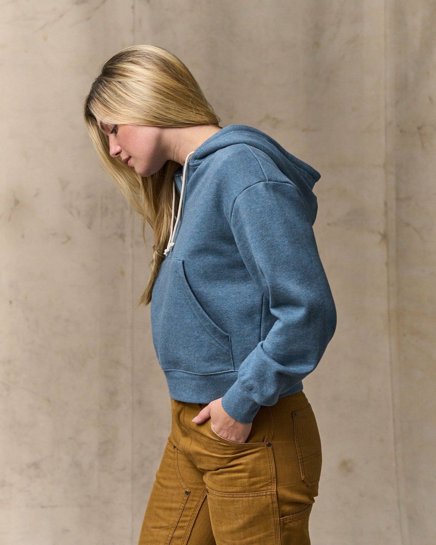 Filson Women Women's French Terry Half-zip Hoodie - Light Blue