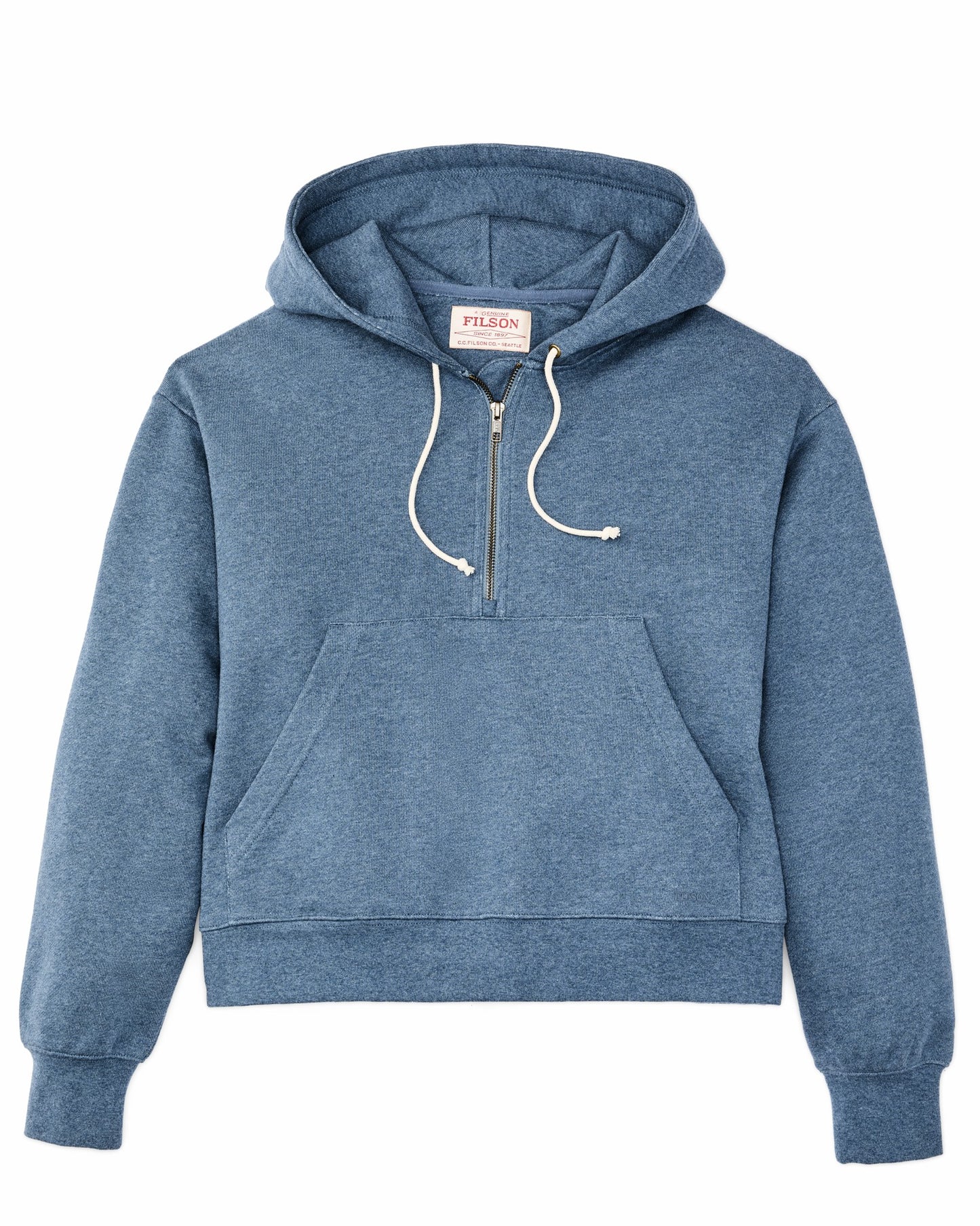Filson Women Women's French Terry Half-zip Hoodie - Light Blue