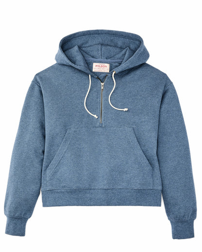 Filson Women Women's French Terry Half-zip Hoodie - Light Blue