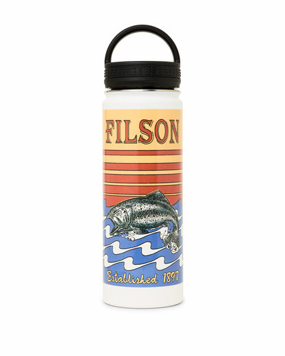 Filson Gear Insulated Water Bottle - White / Dusk Fish
