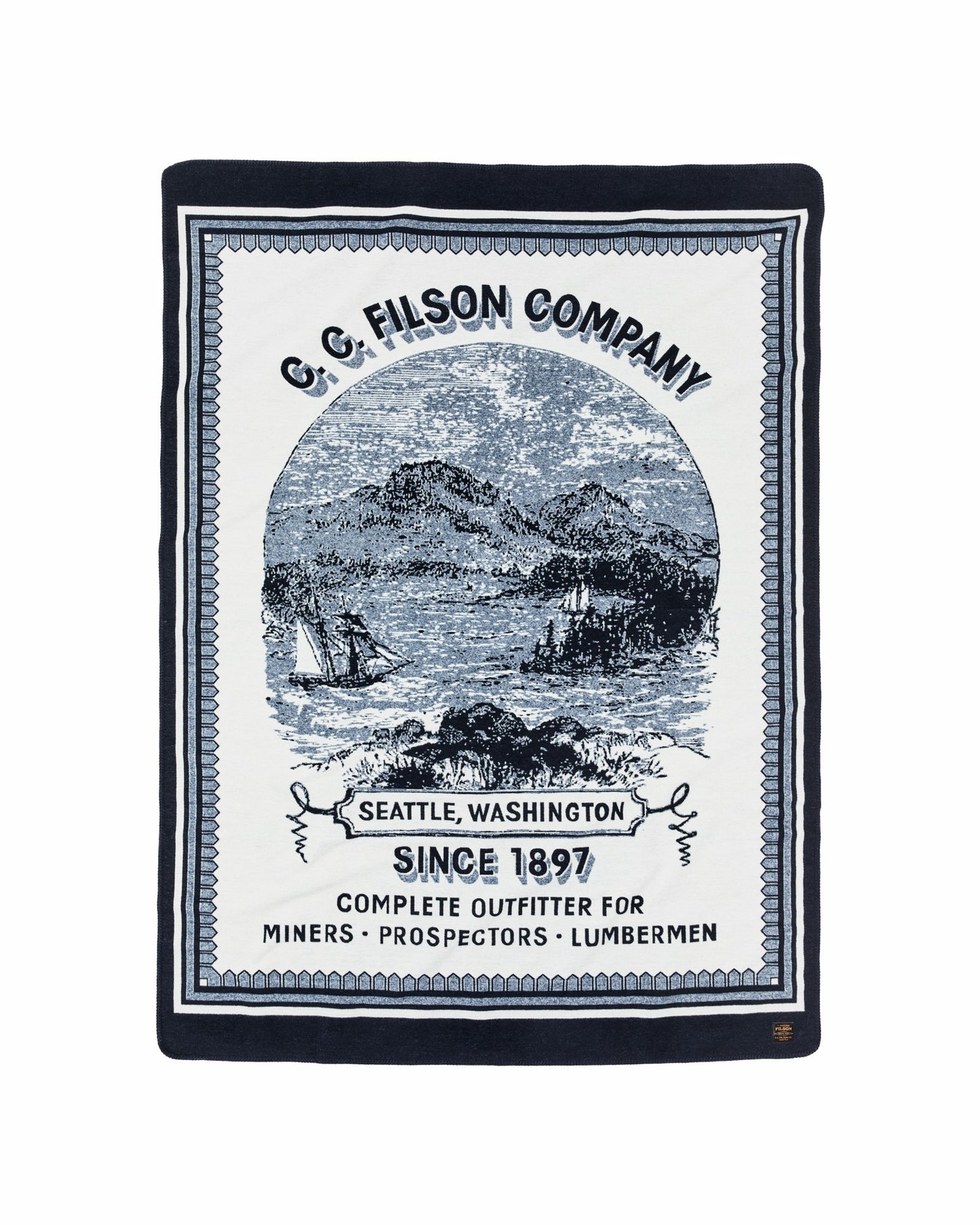 Filson Gear Wool-blend Blanket - Navy / Mountain Sea