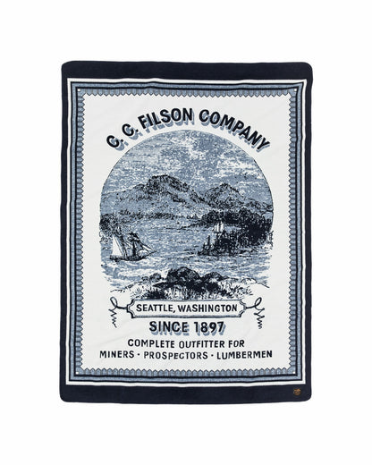 Filson Gear Wool-blend Blanket - Navy / Mountain Sea