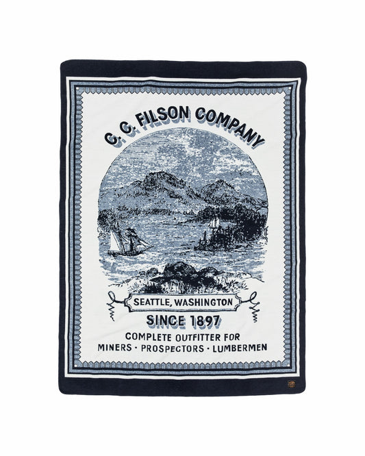 Filson Gear Wool-blend Blanket - Navy / Mountain Sea
