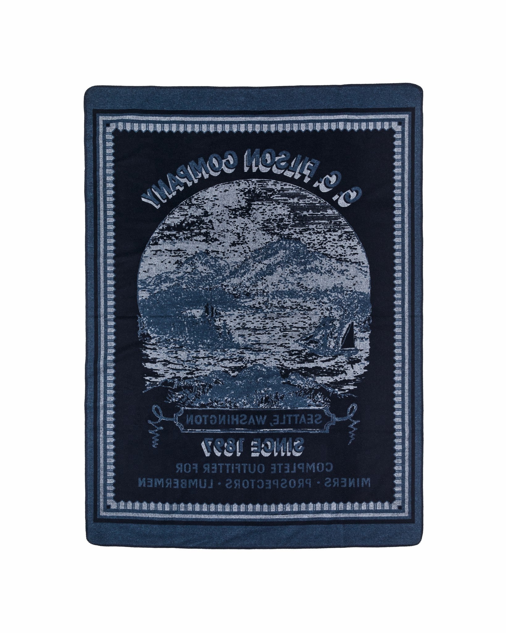 Filson Gear Wool-blend Blanket - Navy / Mountain Sea