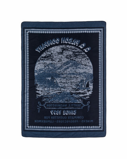Filson Gear Wool-blend Blanket - Navy / Mountain Sea