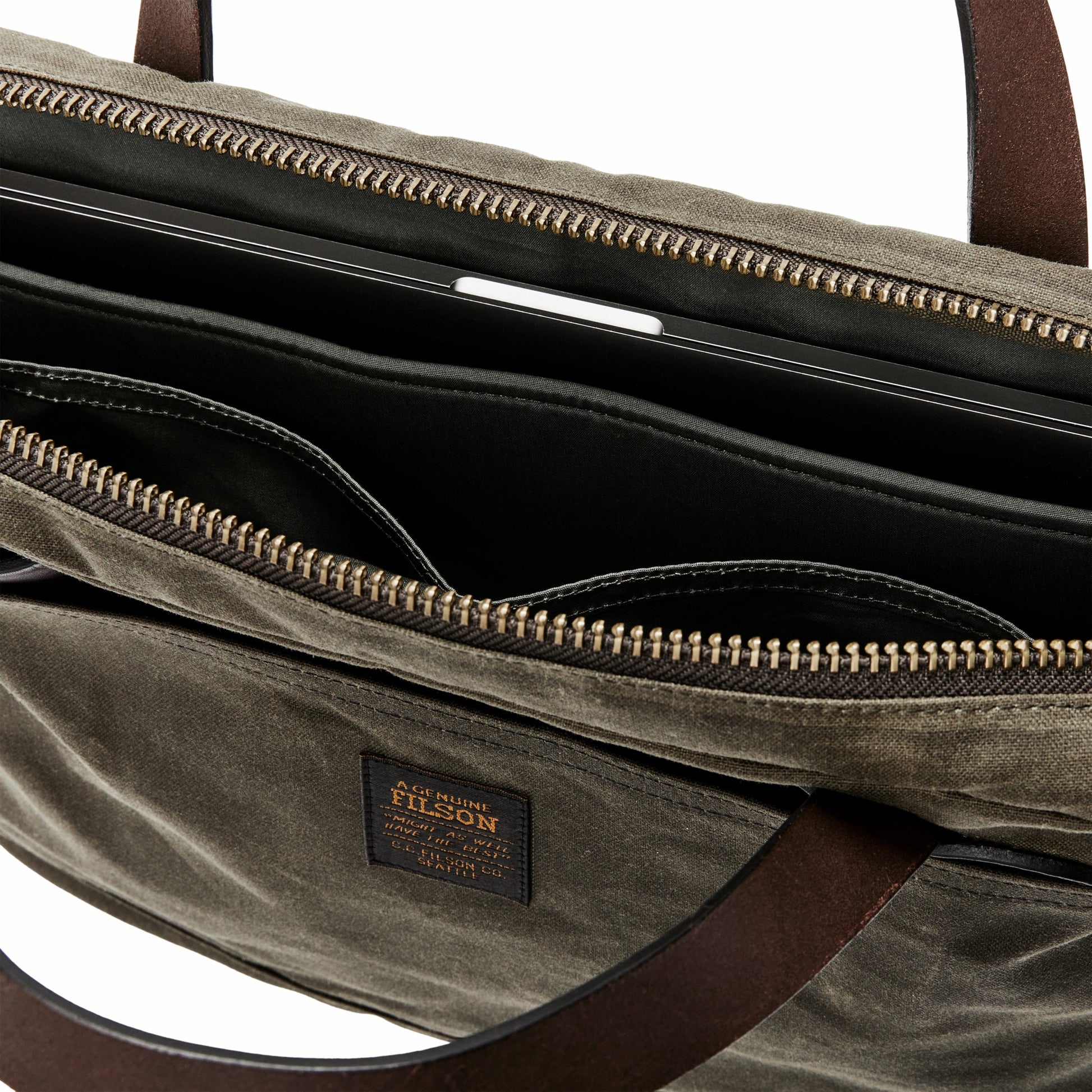 Filson Bags Tin Cloth Compact Briefcase - Otter Green