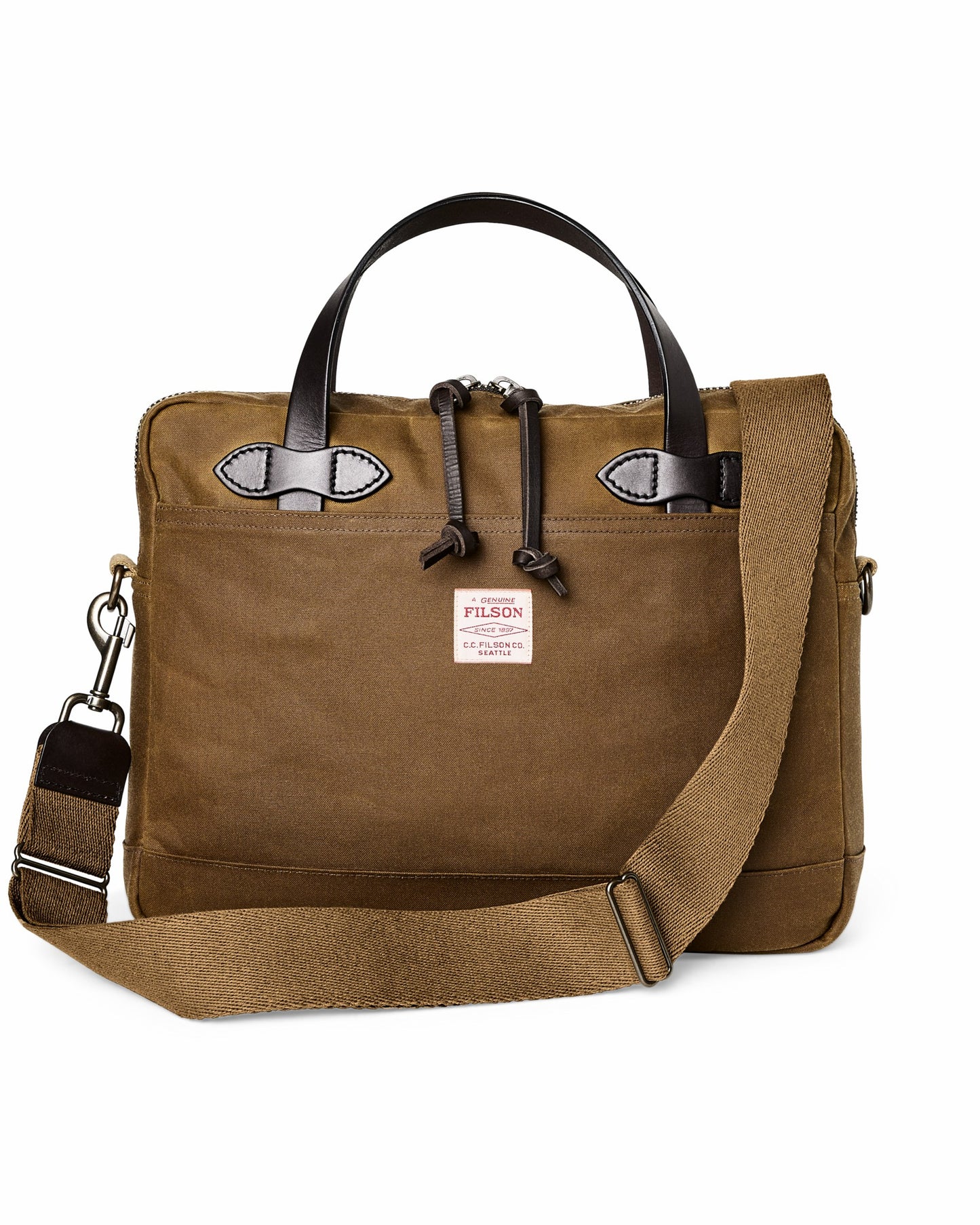 Filson Bags Tin Cloth Compact Briefcase - Dark Tan