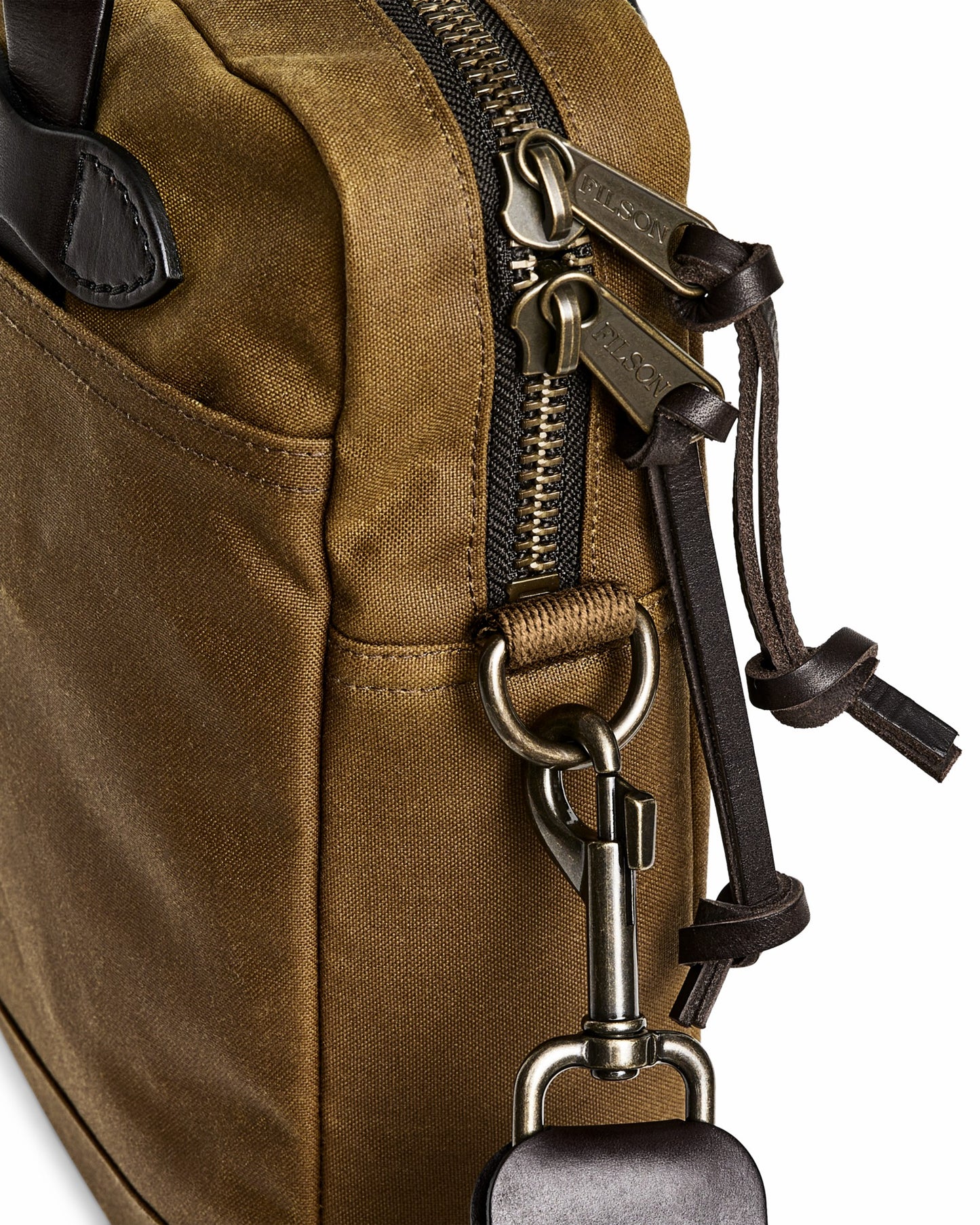 Filson Bags Tin Cloth Compact Briefcase - Dark Tan