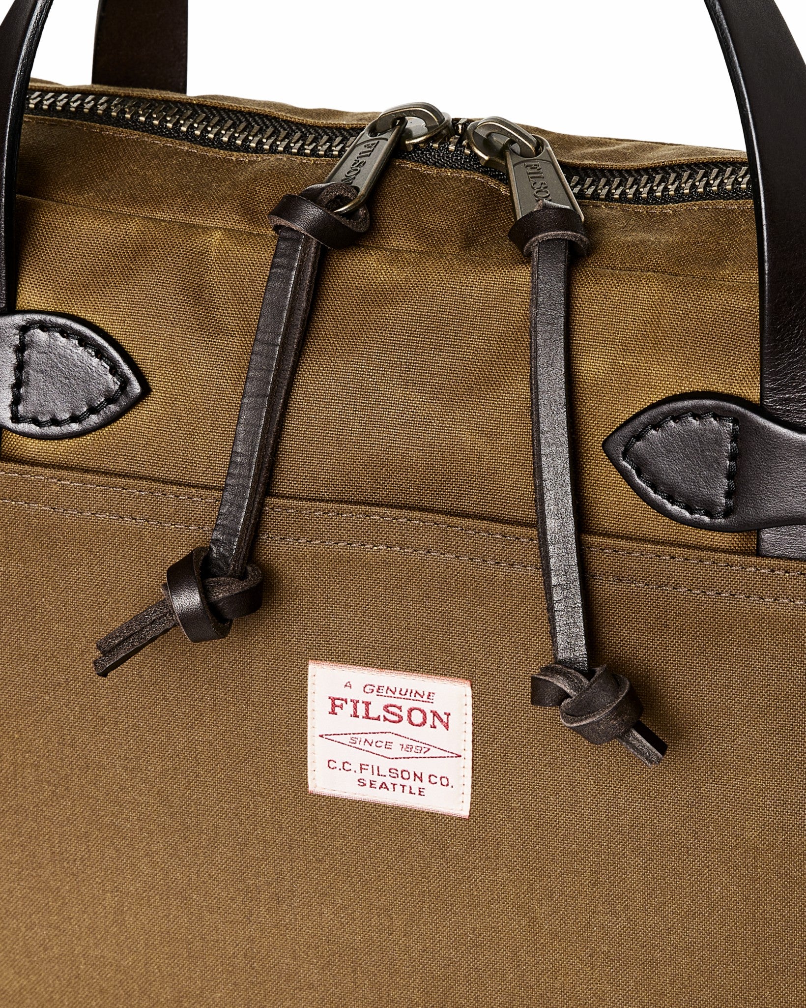Filson Bags Tin Cloth Compact Briefcase - Dark Tan