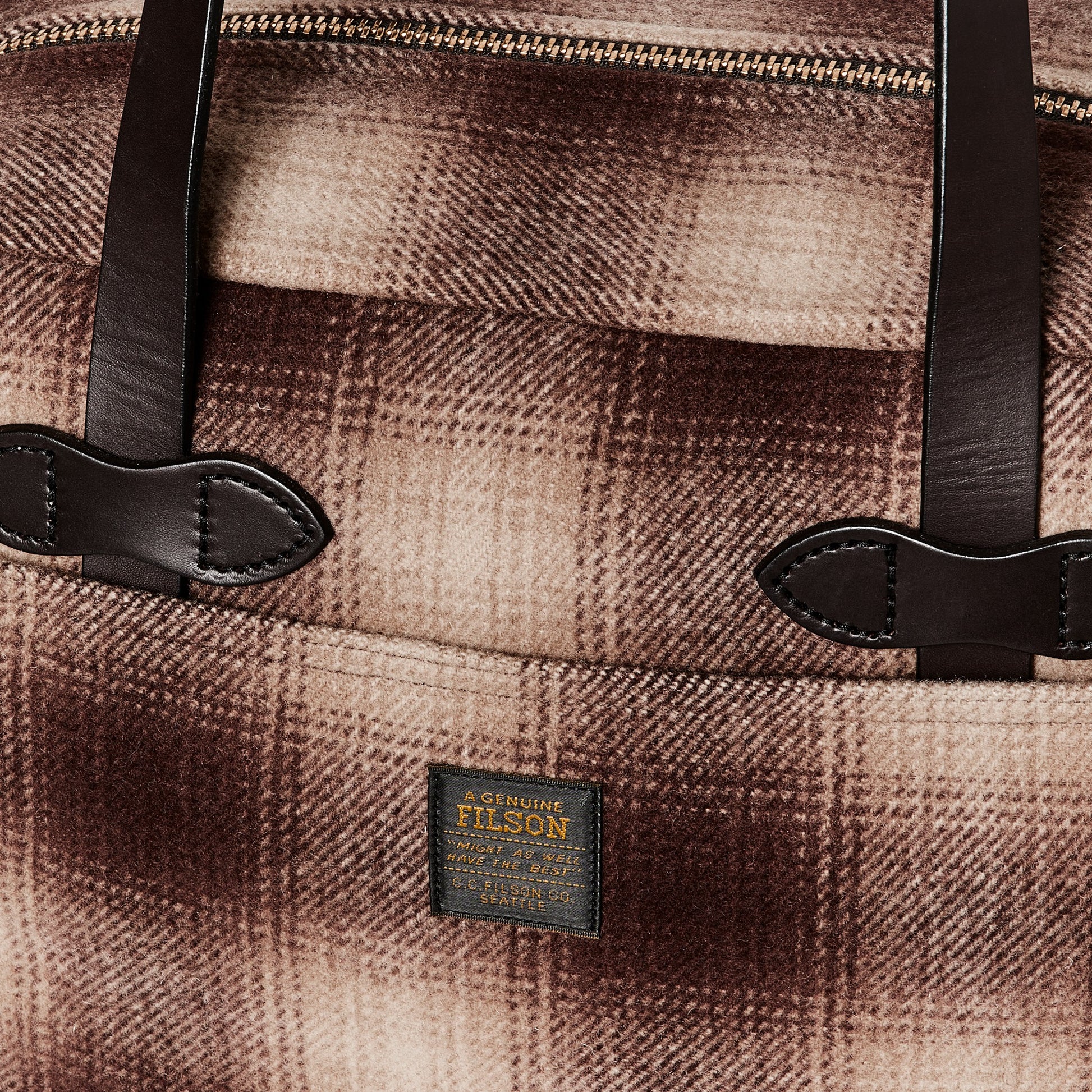Filson Bags Mackinaw Wool Zipper Tote Bag - Brown / Tan Ombre