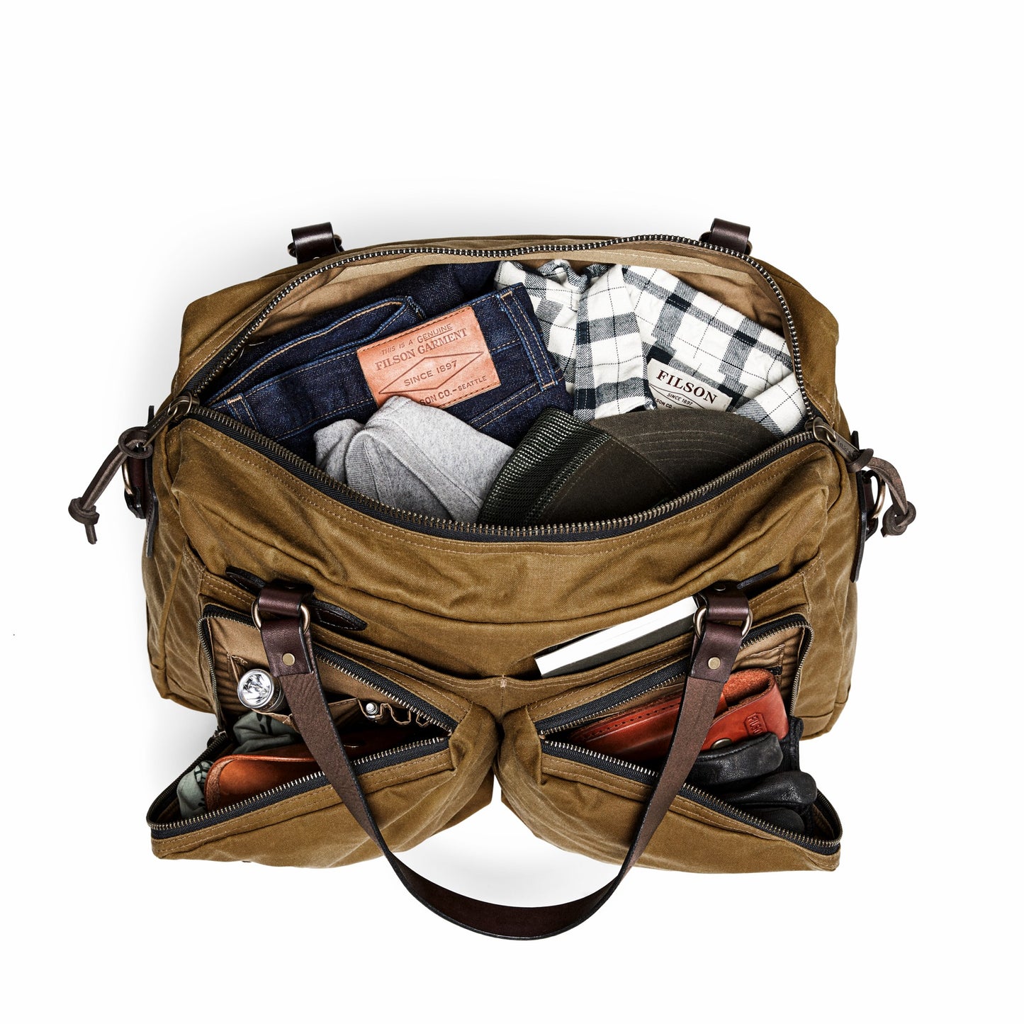 Filson Bags 48 Hour Tin Cloth Duffle Bag - Dark Tan